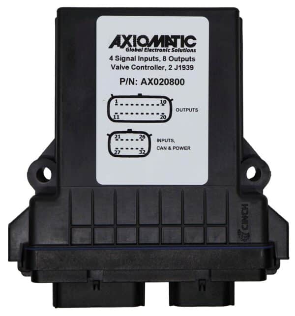 4 Inputs, 8 Proportional Outputs Valve Controller, SAE J1939