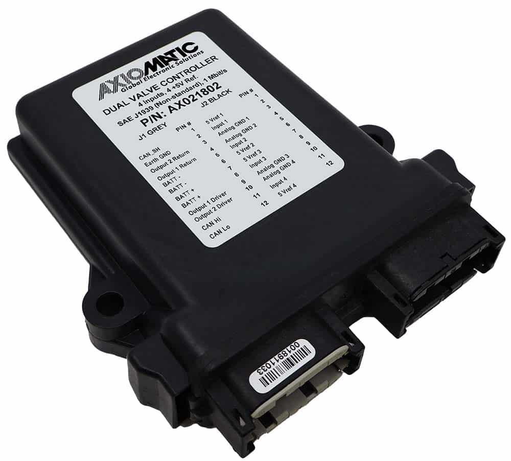 Dual Valve Controller, 4 Universal Inputs, 4x +5V Ref., SAE J1939, 1 Mbit/s