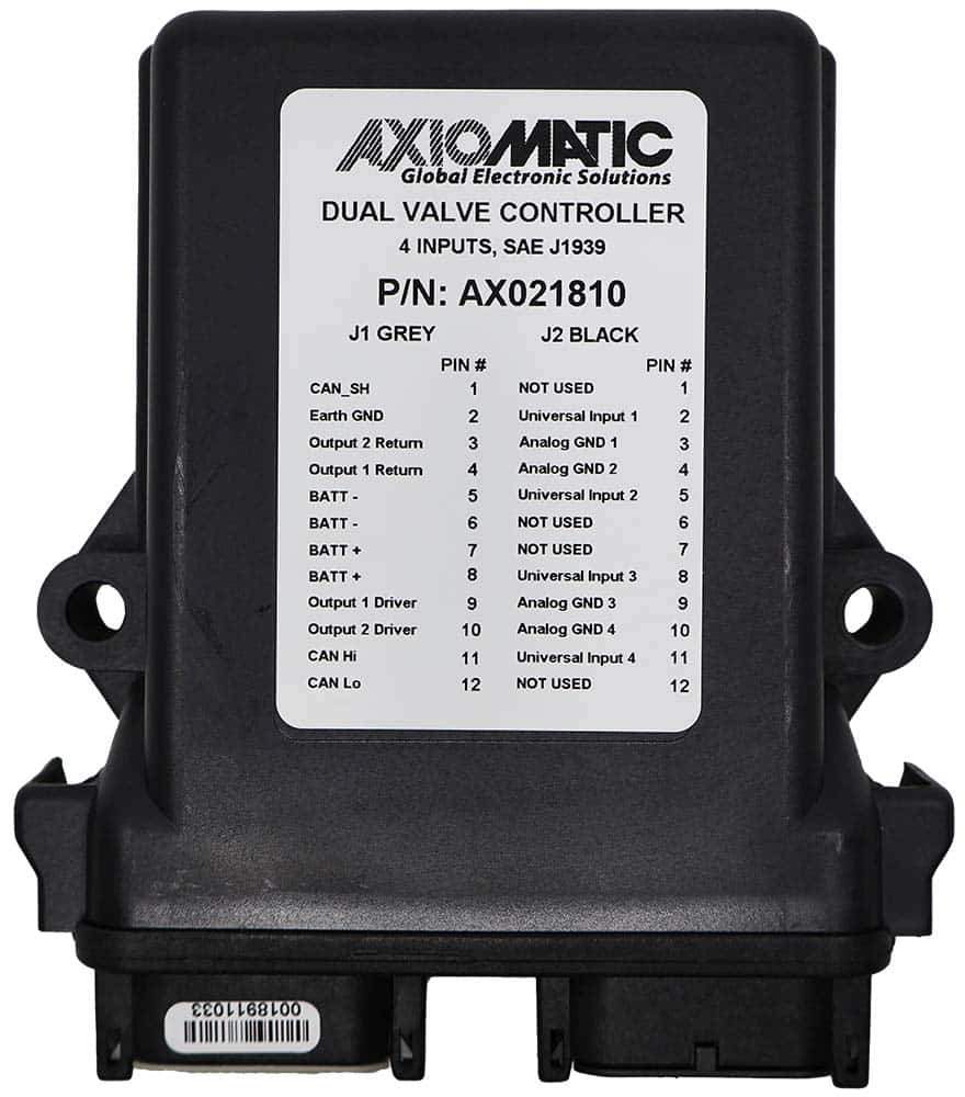 Dual Valve Controller, 4 Universal Inputs, SAE J1939, 250 kbps