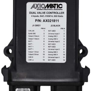 Dual Valve Controller, 4 Universal Inputs, SAE J1939, 500 kbps, AX021811