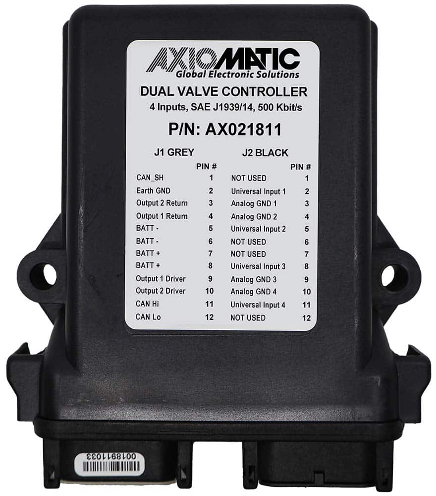 Dual Valve Controller, 4 Universal Inputs, SAE J1939, 500 kbps
