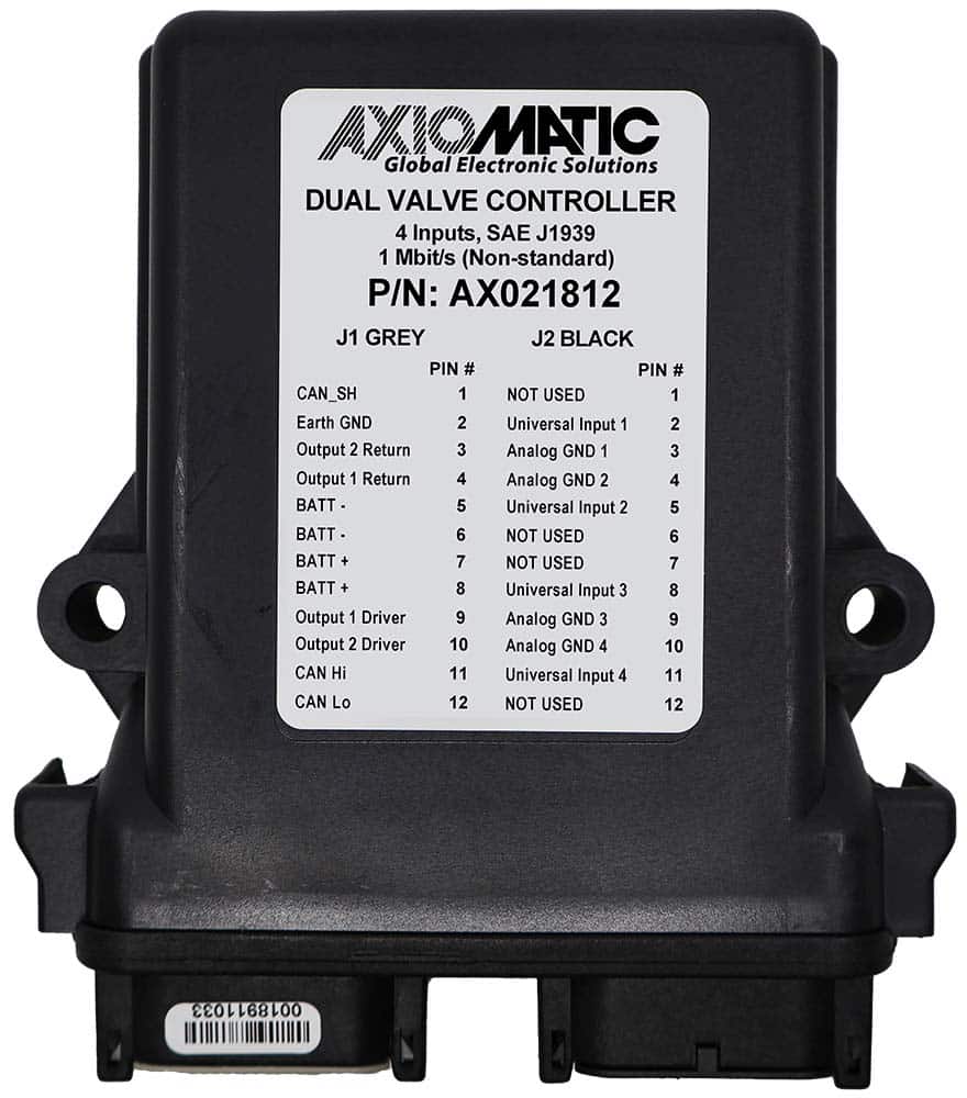 Dual Valve Controller, 4 Universal Inputs, SAE J1939, 1 Mbit/s