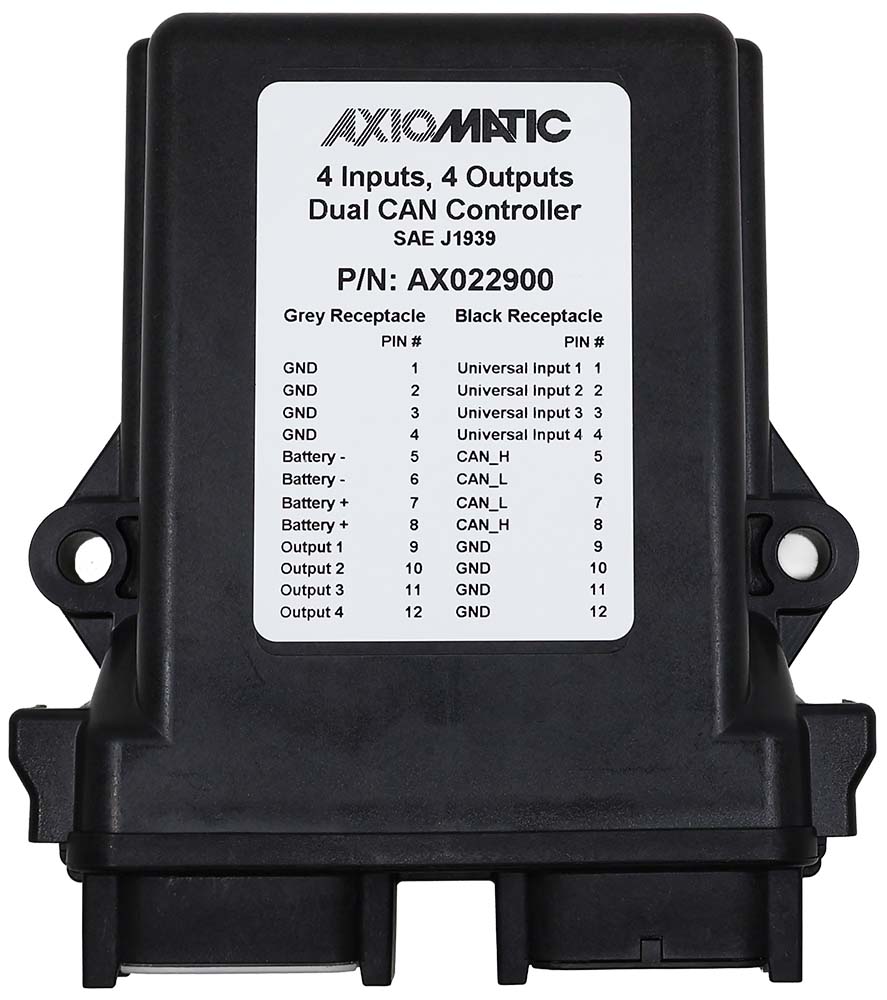 4 Inputs, 4 Outputs Dual CAN Controller, SAE J939