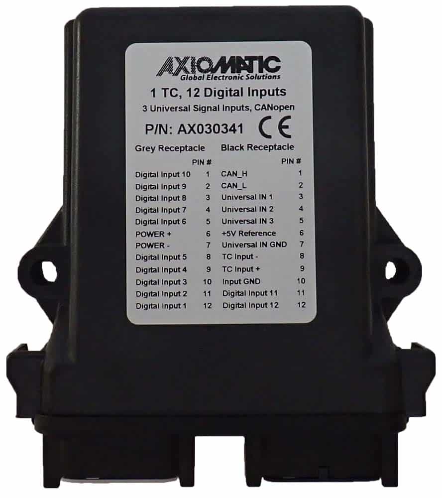 1 Thermocouple, 12 Digital, 3 Universal Signal Inputs CAN Controllers