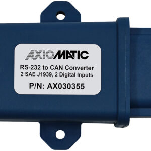 RS-232 to CAN (SAE J1939) Converter, 2 Digital Inputs, Programmable “Frame Format”, ASCII Support, AX030355