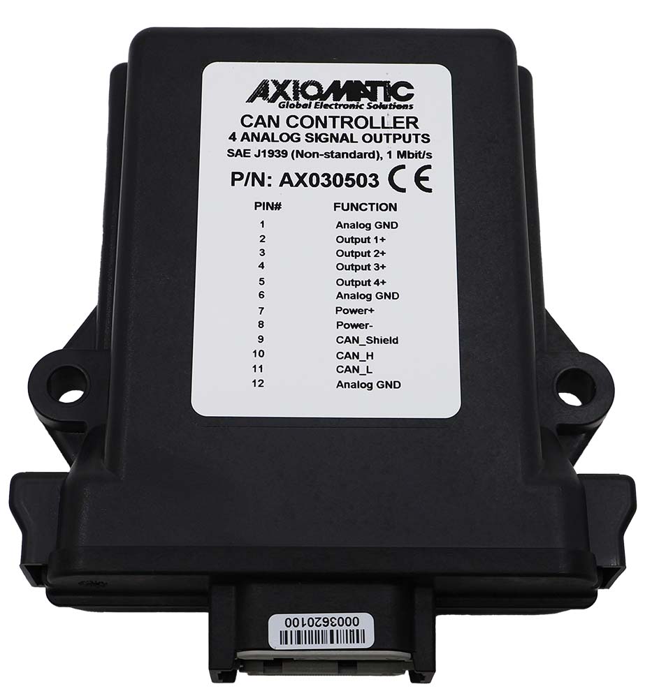 4 Analog Signal Outputs CAN Controller, SAE J1939, 1 Mbps