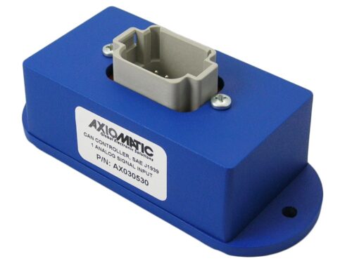 AX030530 is a rugged I/O controller with one signal input and SAE J1939 CAN interface, offered by Axiomatic Technologies.