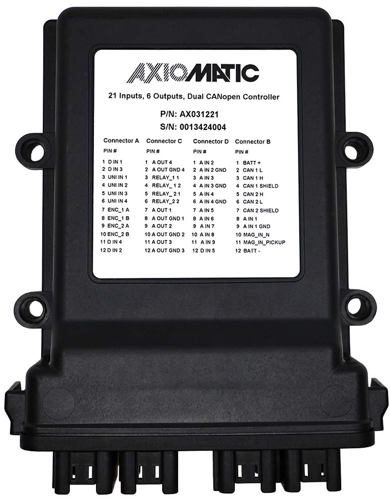 21 Inputs, 4 Analog & 2 Relay Outputs Isolated Controller, 2x CANopen®