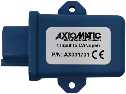 AX031701 is a compact, rugged Axiomatic I/O controller with one signal input and CANopen® interface.