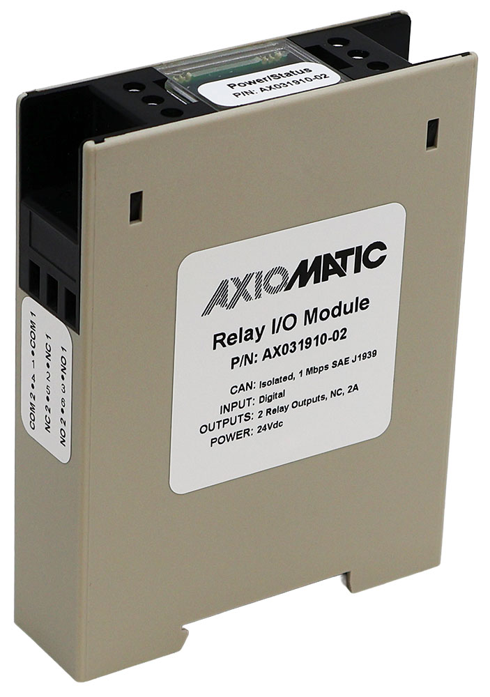 1 Digital Input, 2 Relay Outputs Controller, SAE J1939, 1 Mbps, DIN Rail