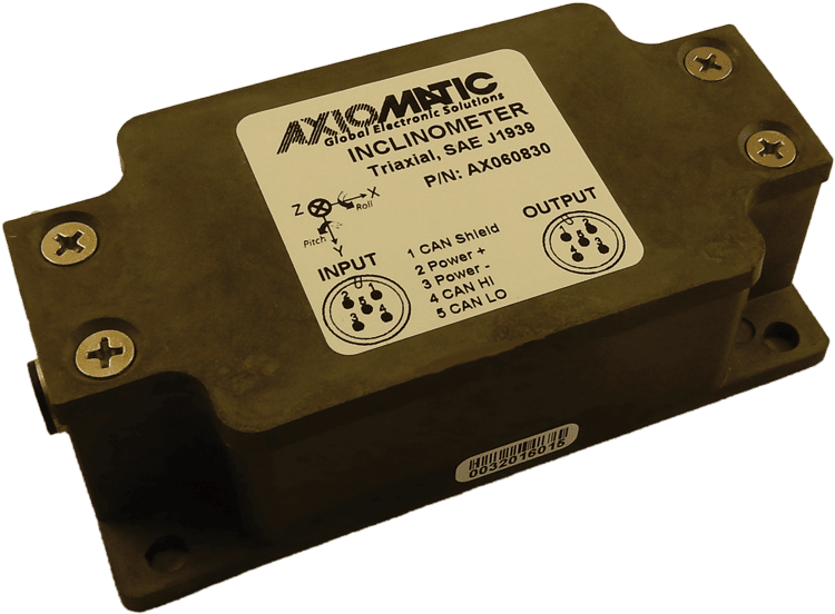 Triaxial Inclinometer, High Performance, 2 M12, SAE J1939