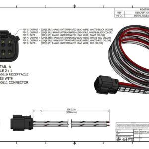 AX083301 Railway PSU, 6m Wire Harness