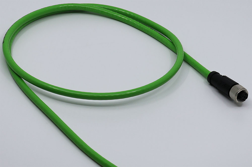 Power Cable, 4-Pin M12 D-Coded Connector, Unterminated Leads, 0.7m (2.3ft)