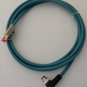 2m (6.5 ft.), 8-pin M12 A-coded, Ethernet Jack, Ethernet Cable, AX070535
