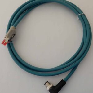 2m (6.5 ft.), 8-pin M12 A-coded, Ethernet Jack, Ethernet Cable