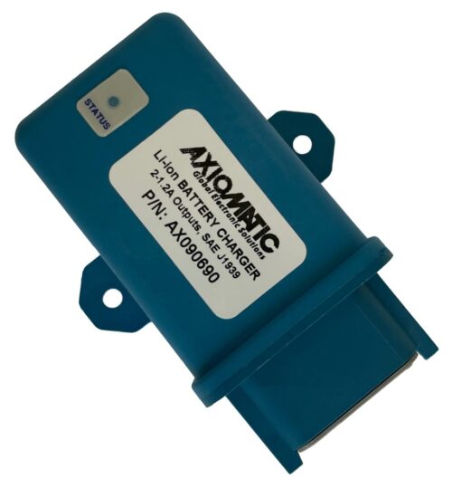 Dual 12VDC, 1.2A Lithium-ion Battery Charger, SAE J1939, AX090690
