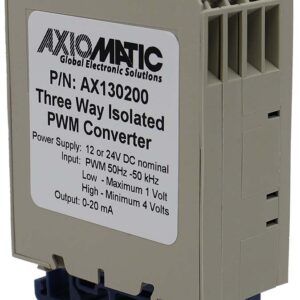 PWM to 0-20mA Current Converter, 100ms, Isolated, 12/24 VDC, DIN Rail Mount, AX130200