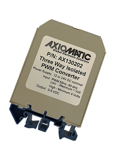 PWM to 0-5V Voltage Converter, 100ms, Isolated, 12/24 VDC, DIN Rail Mount