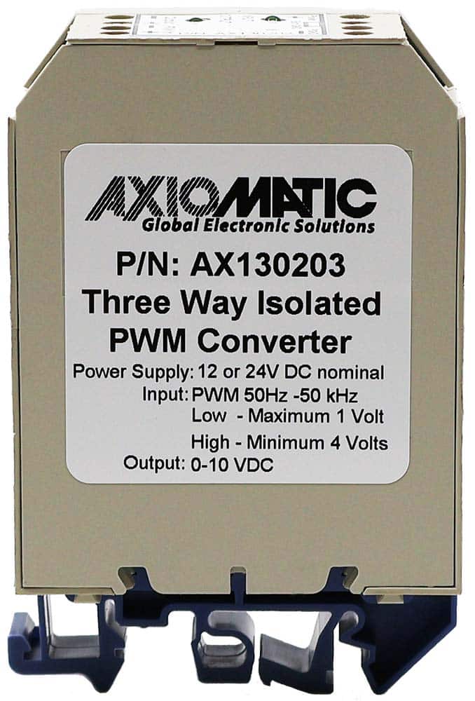 PWM to 0-10V Voltage Converter, 100ms, Isolated, 12/24 VDC, DIN Rail Mount