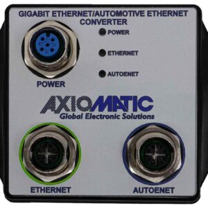 Gigabit Automotive Ethernet / Gigabit Ethernet Converter, X-Coded Connectors, Dedicated Power Connector