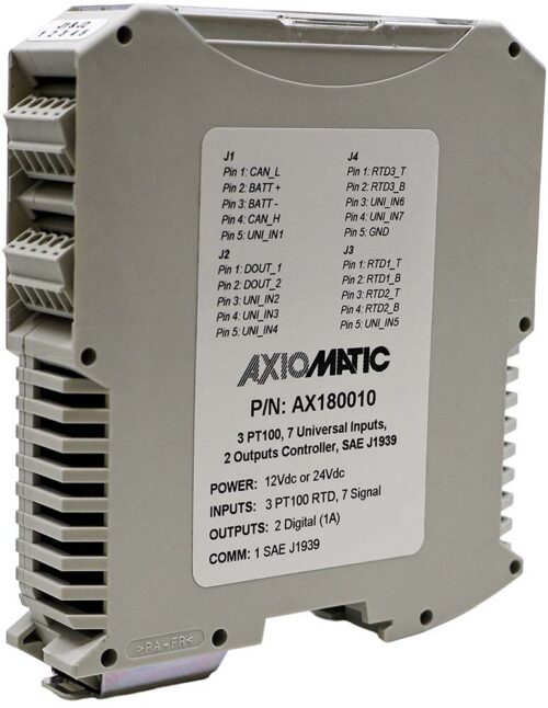 3 RTD & 7 Universal Inputs, 2 Digital Outputs Controller, SAE J1939, AX180010