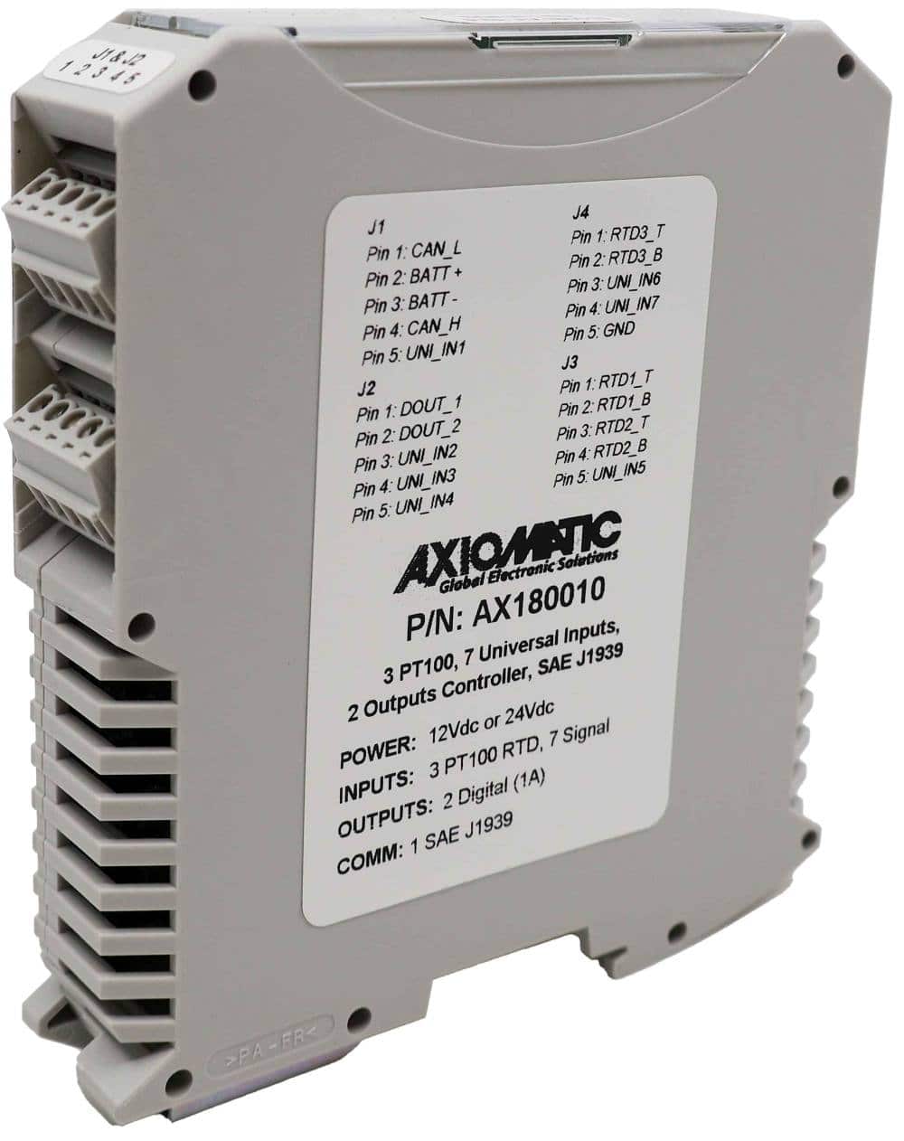3 RTD & 7 Universal Inputs, 2 Digital Outputs Controller, SAE J1939