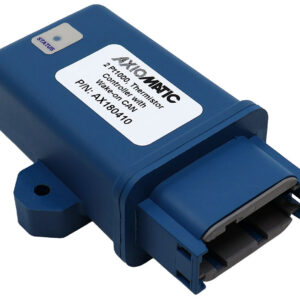 AX180410 is an Axiomatic CAN controller with 2 PTC thermistor inputs, 2 Pt1000 RTD inputs and Wake-on-CAN functionality, designed for temperature monitoring and control in rugged applications.