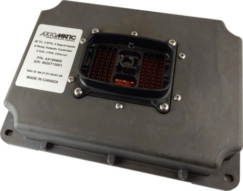 	20 TC, 2 PT100 RTD, and 4 Universal Inputs, 6 Relay Outputs Controller, 2 SAE J1939, Ethernet, AX180800
