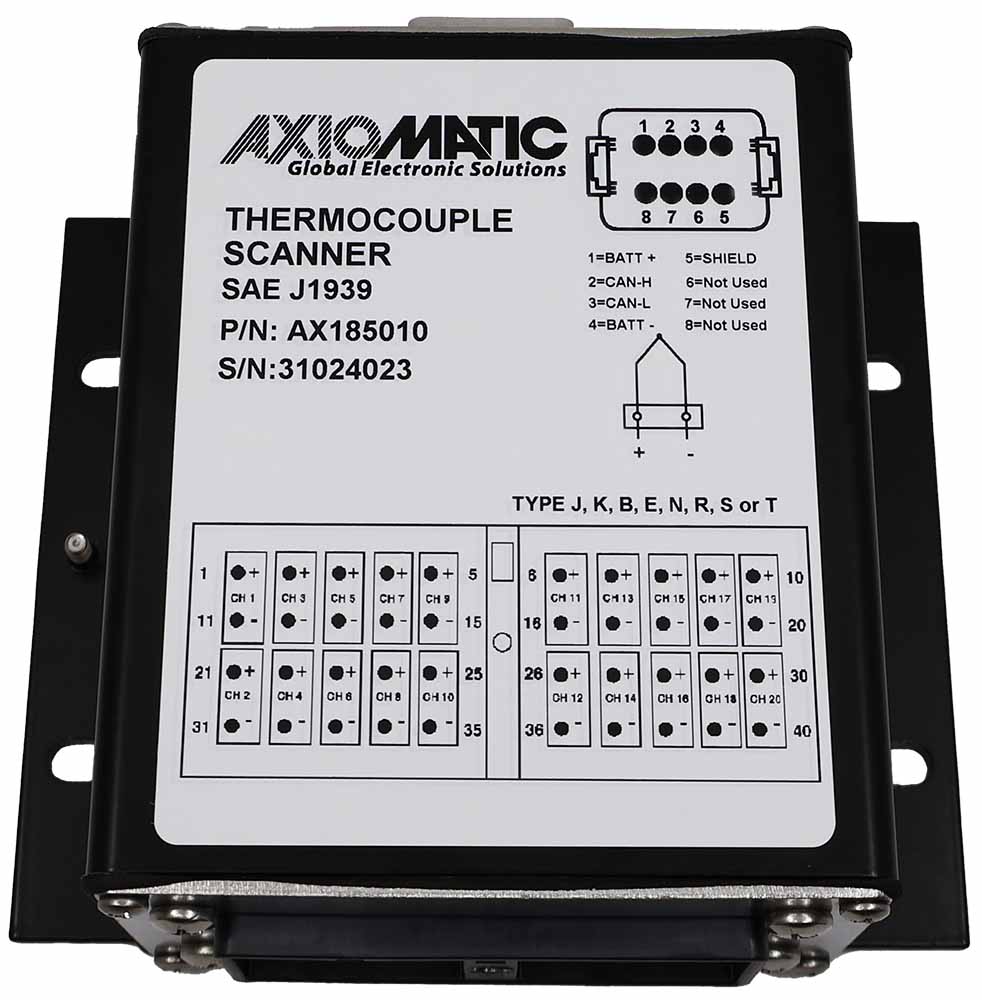 20 Channel Thermocouple Scanner, Full Isolation, SAE J1939
