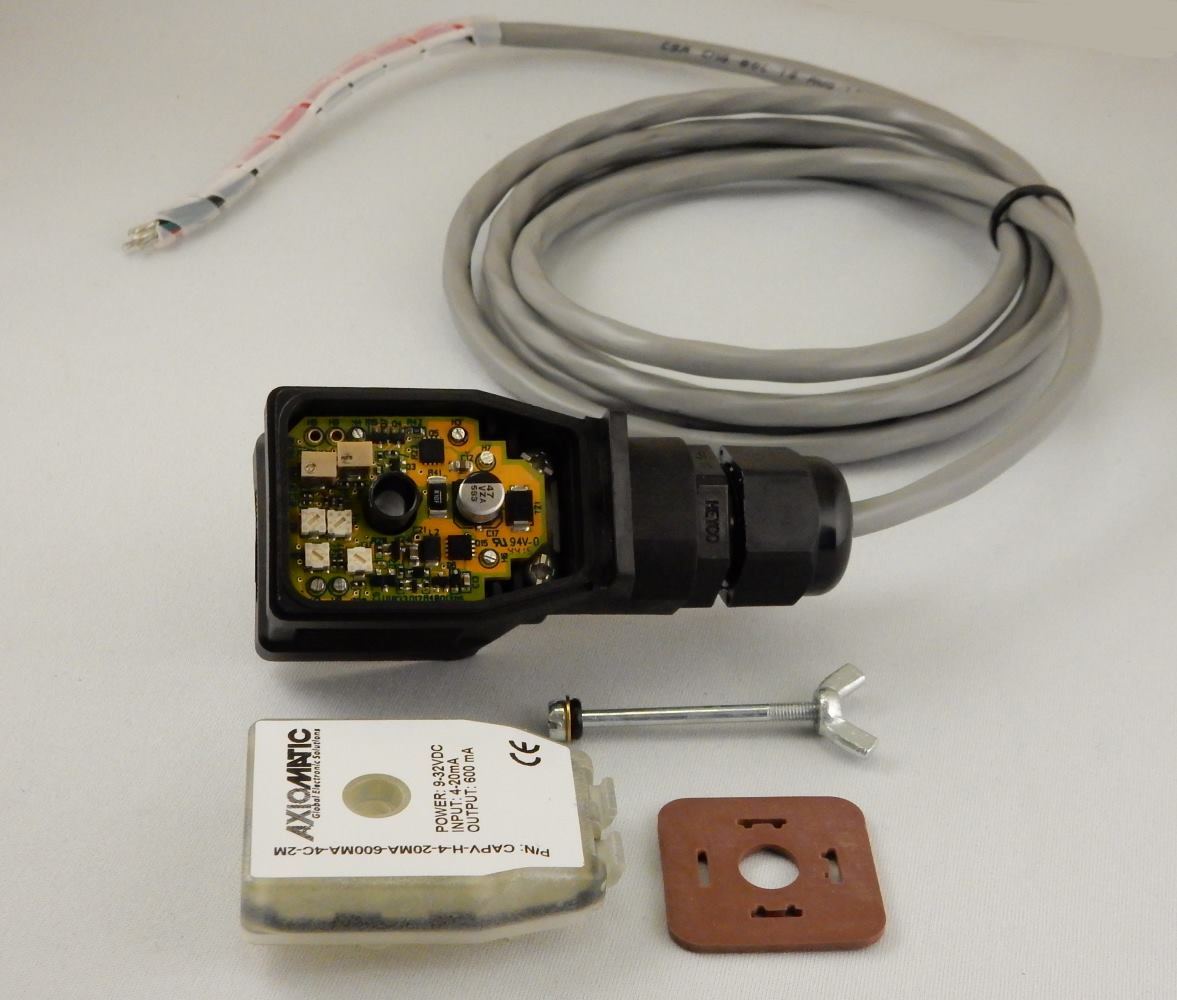 CAPV-H-4-20MA-2A-4C-2M Connector Amplifier, 4-20 mA Input, 2 A Output, DIN 43650A, 2m Cable