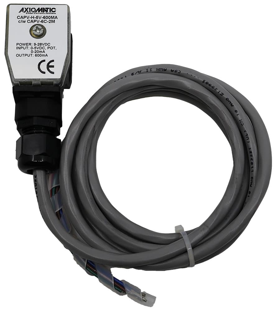 Connector Amplifier, 5VDC Input, 600 mA Output, DIN 43650A, 2m Cable