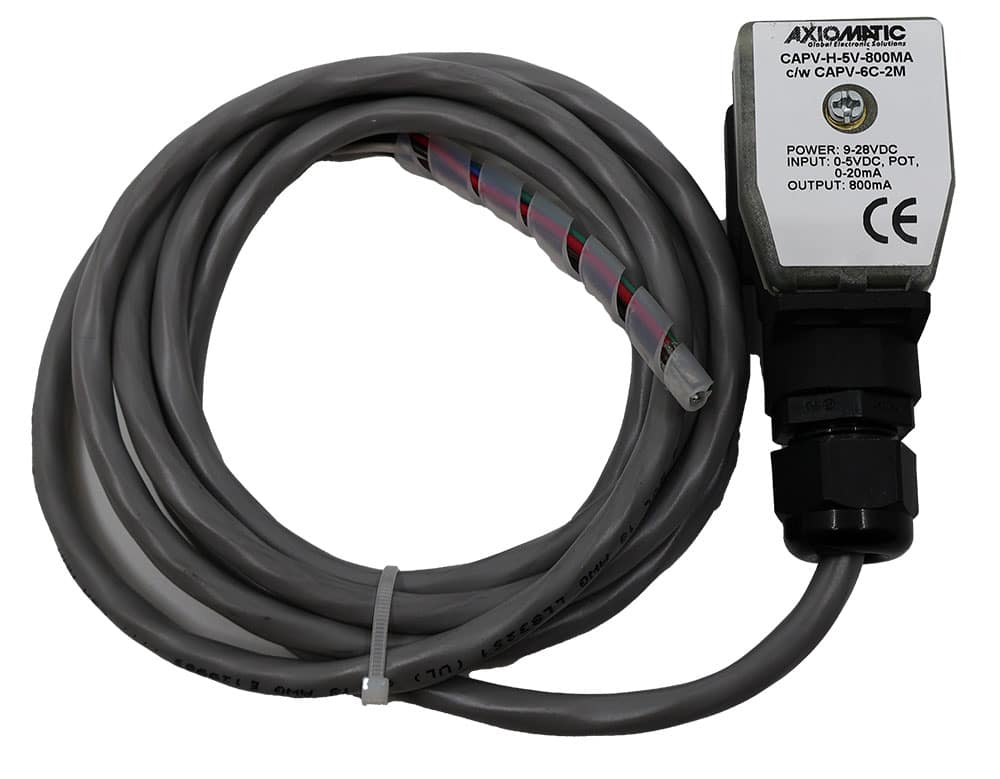 CAPV-H-5V-800MA-6C-2M Connector Amplifier, 5VDC Input, 800 mA Output, DIN 43650A, 2m Cable