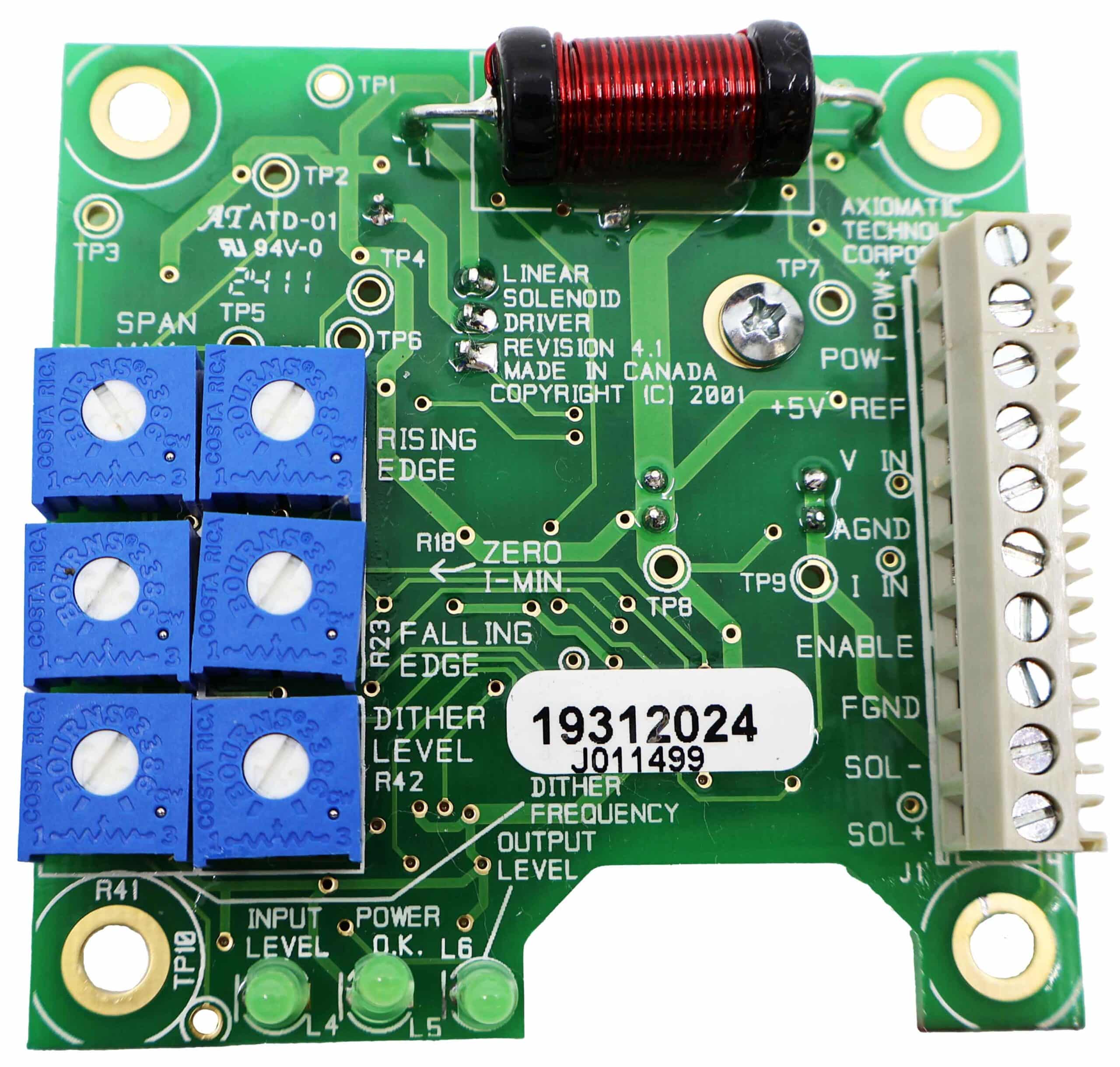 RSD-PCB-4-20MA-2A 4-20 mA, 2A Remote Mount Solenoid Driver, PCB